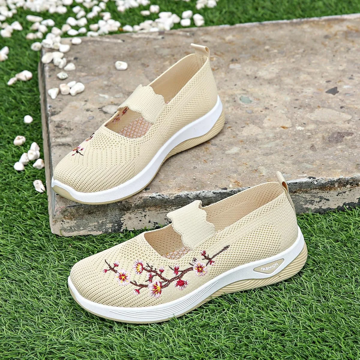 Orthopedic Shoes for Women,Women's Embroidered Flower Shoeses,Women's Woven Orthopedic Breathable Soft Shoes Arch Support,Nurse Shoeses Casual Walking Sneakers