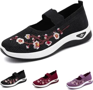 Orthopedic Shoes for Women,Women's Embroidered Flower Shoeses,Women's Woven Orthopedic Breathable Soft Shoes Arch Support,Nurse Shoeses Casual Walking Sneakers