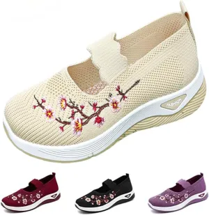 Orthopedic Shoes for Women,Women's Embroidered Flower Shoeses,Women's Woven Orthopedic Breathable Soft Shoes Arch Support,Nurse Shoeses Casual Walking Sneakers