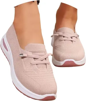 Orthopedic Walking Shoes for Women, Women's Woven Orthopedic Breathable Soft Shoes Arch Support Non-Slip Shoes