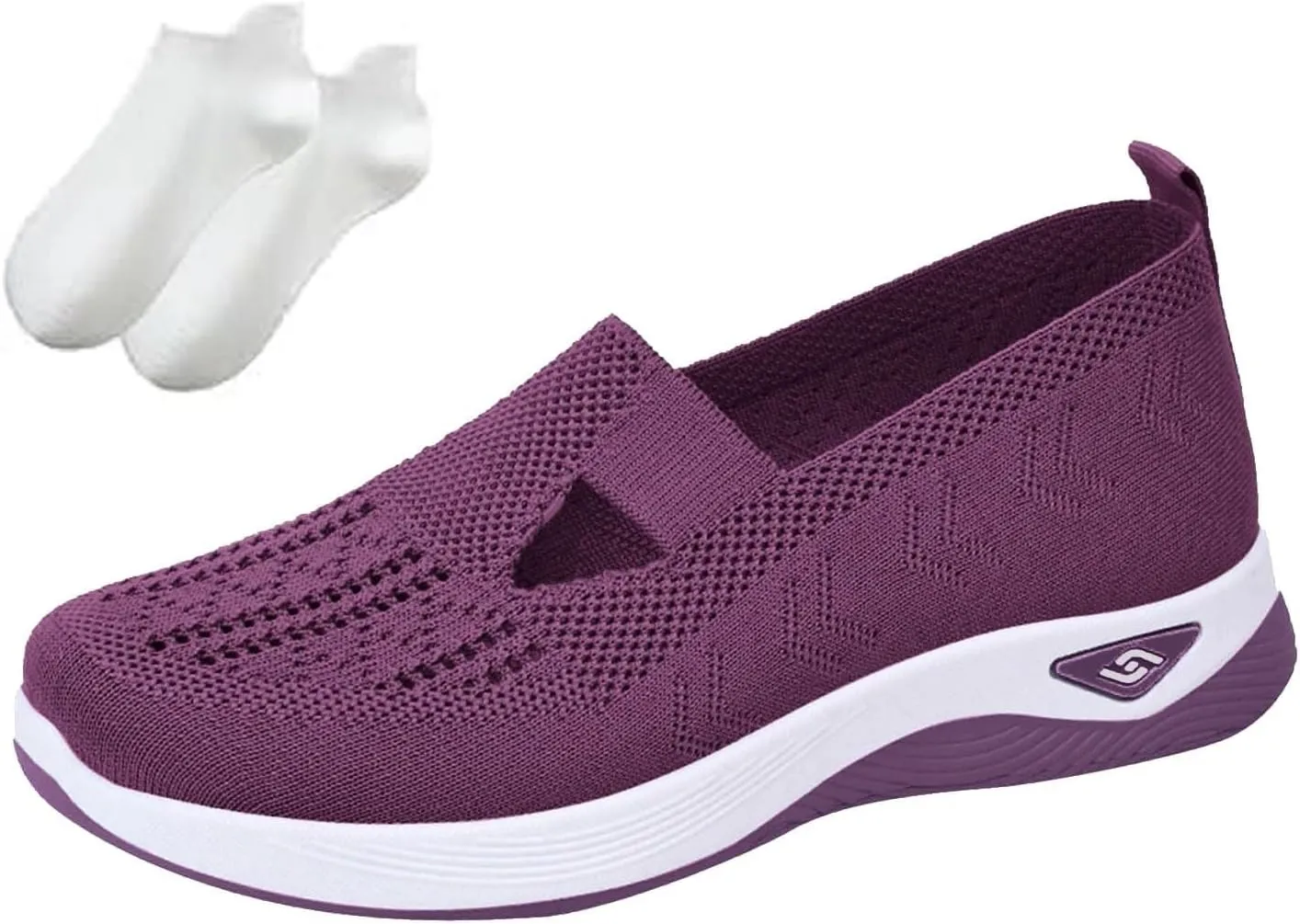 Orthowalkway Womens Shoes, Mesh Design, Breathable and Comfortable, Orthopedic Slip-On Lightweight Flat Soft Shoes