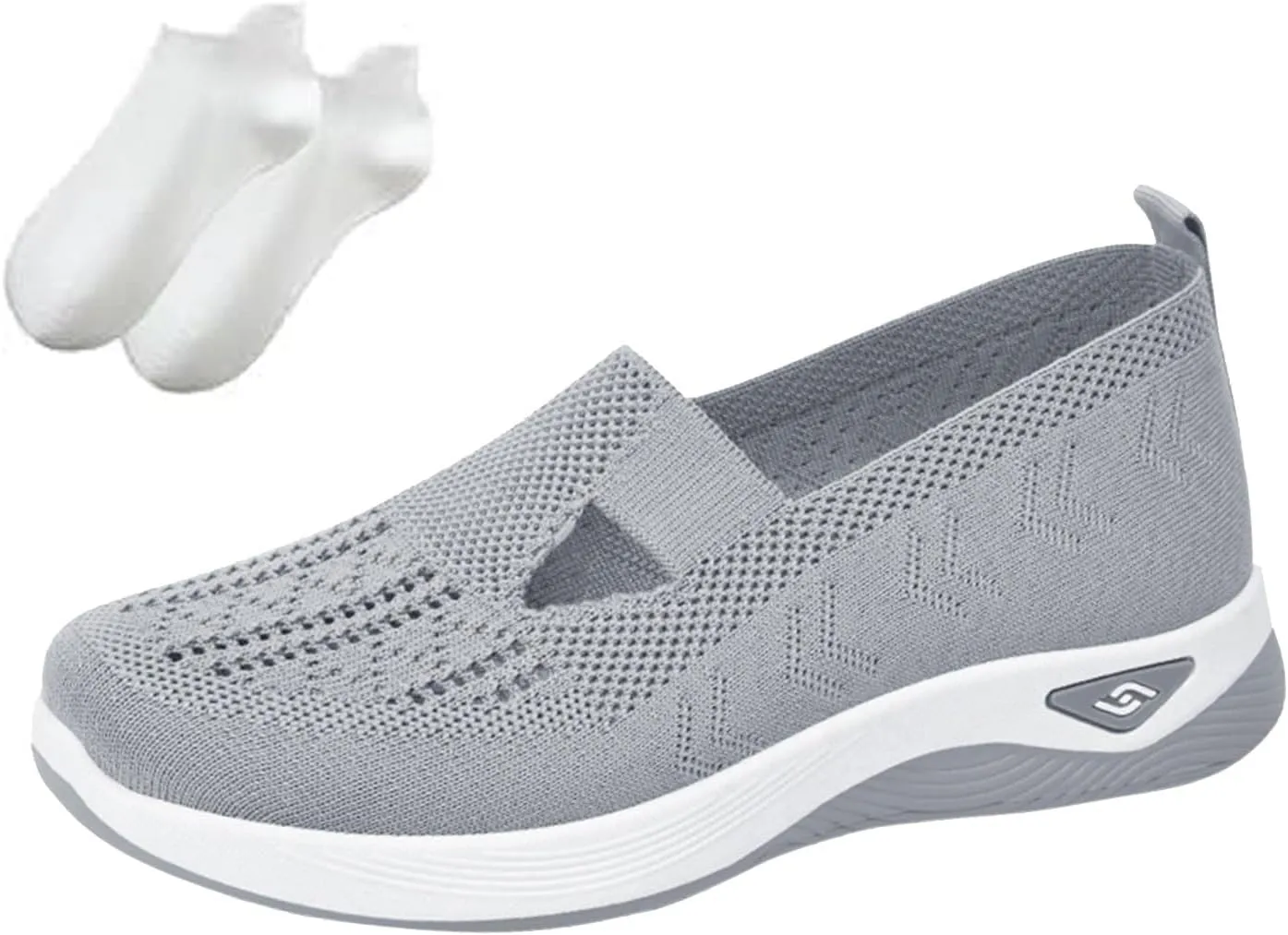 Orthowalkway Womens Shoes, Mesh Design, Breathable and Comfortable, Orthopedic Slip-On Lightweight Flat Soft Shoes