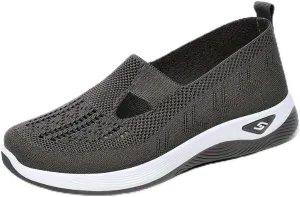 Orthowalkway Womens Shoes, Orthopedic Slip-On Lightweight Flat Soft Shoes, Comfortable Breathable Shoes