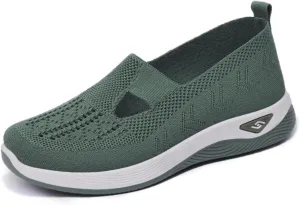 Orthowalkway Womens Shoes, Orthopedic Slip-On Lightweight Flat Soft Shoes, Comfortable Breathable Shoes