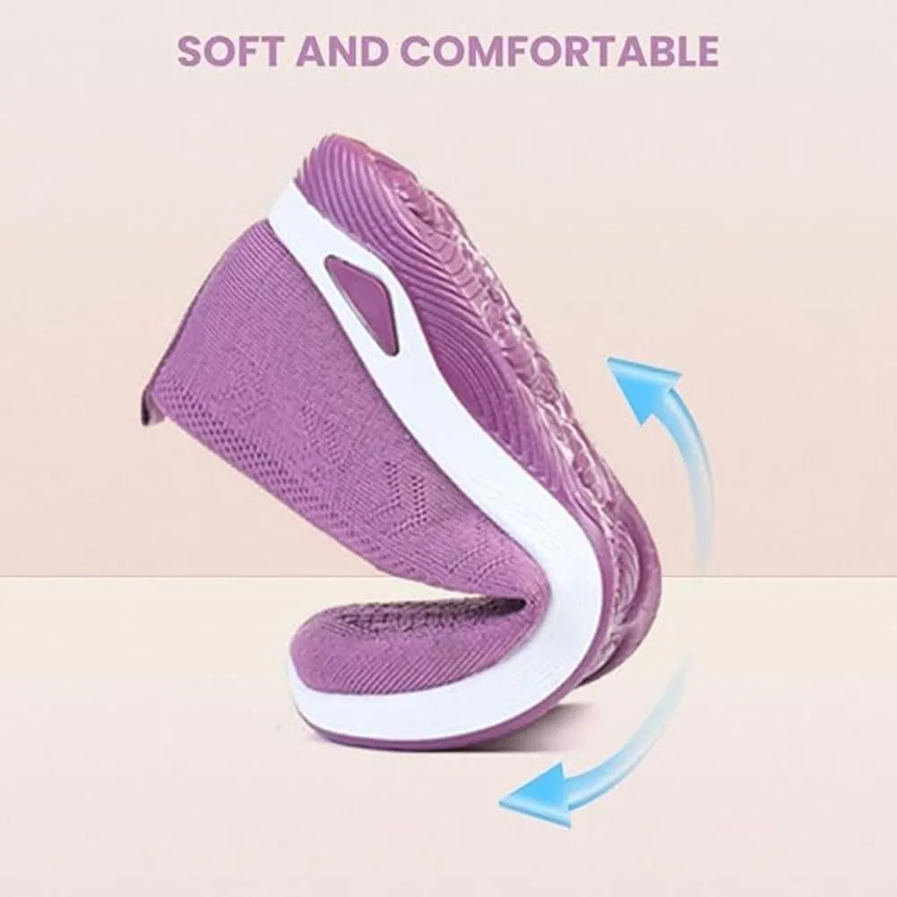Orthowalkway Womens Shoes, Women's Woven Orthopedic Comfortable Breathable Soft Shoes, Slip-On Lightweight Flat Soft Shoes