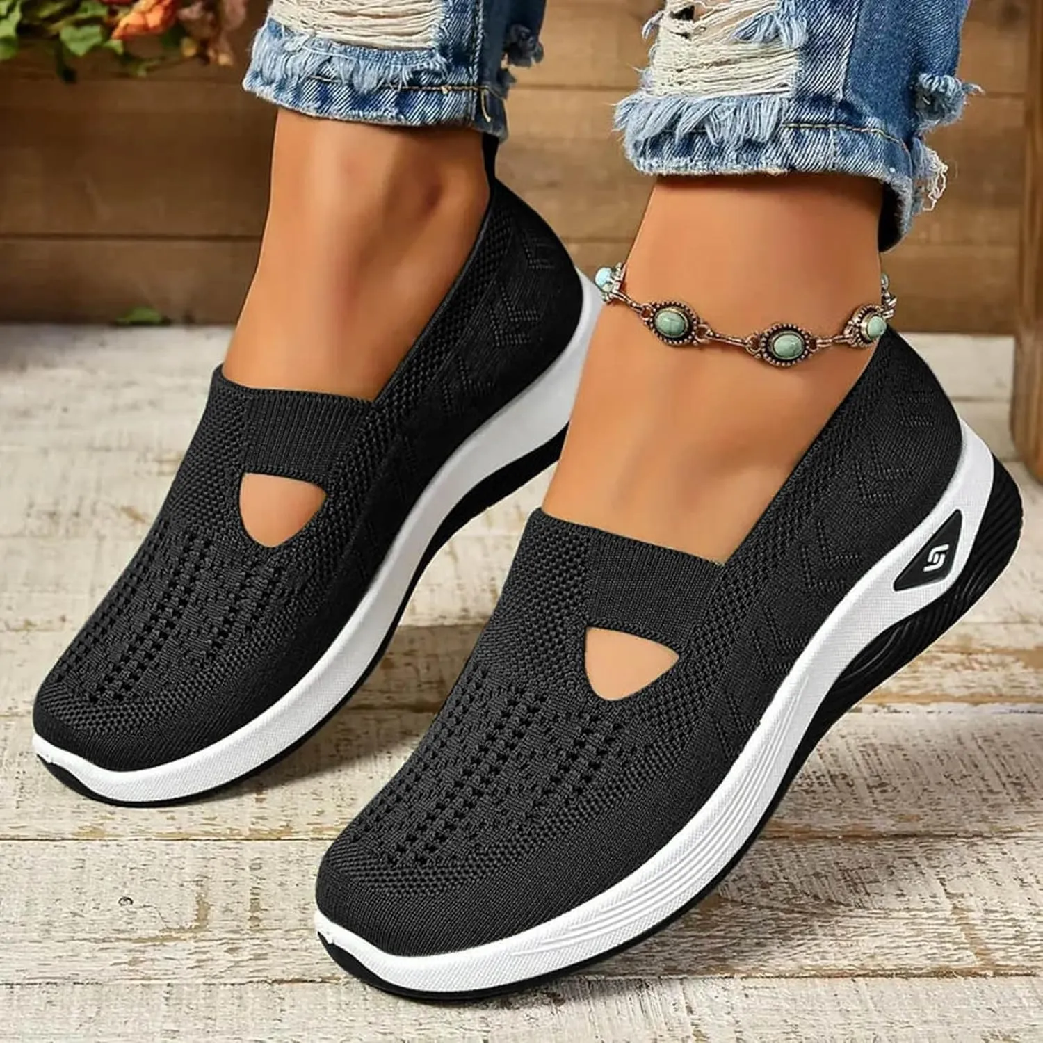 Orthowalkway Womens Shoes,Women's Woven Orthopedic Breathable Soft Shoes,Womens Slip On Sneakers Diabetic Foam Shoes