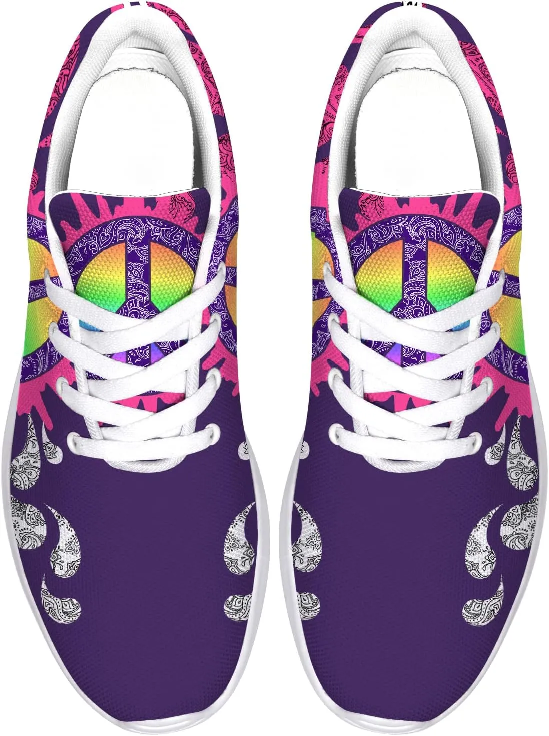 Peace and Love Shoes Womens Mens Road Running Shoes Athletic Tennis Walking Shoes Gifts for Her,Him