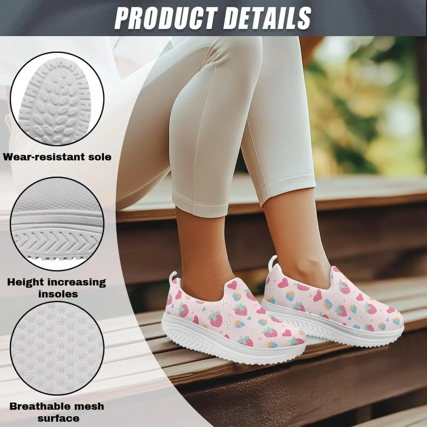 Platform Loafers for Women Lightweight Mesh Shoes Non Slip Fashion Sneakers Girls Walking Shoes
