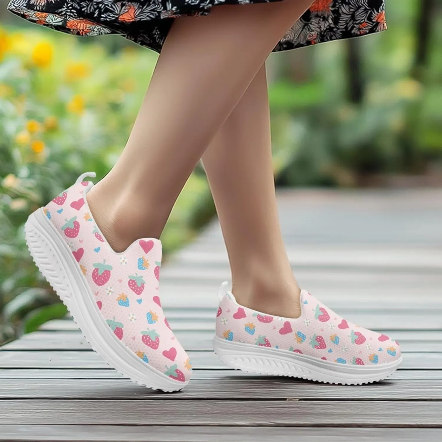 Platform Loafers for Women Lightweight Mesh Shoes Non Slip Fashion Sneakers Girls Walking Shoes
