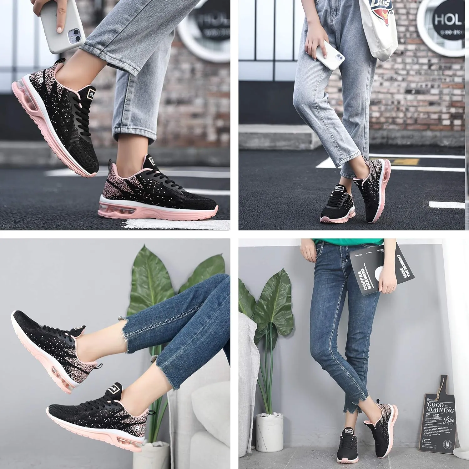 RomenSi Womens Air Athletic Running Sneakers Fashion Breathable Sport Gym Walking Tennis Shoes (US5.5-11)