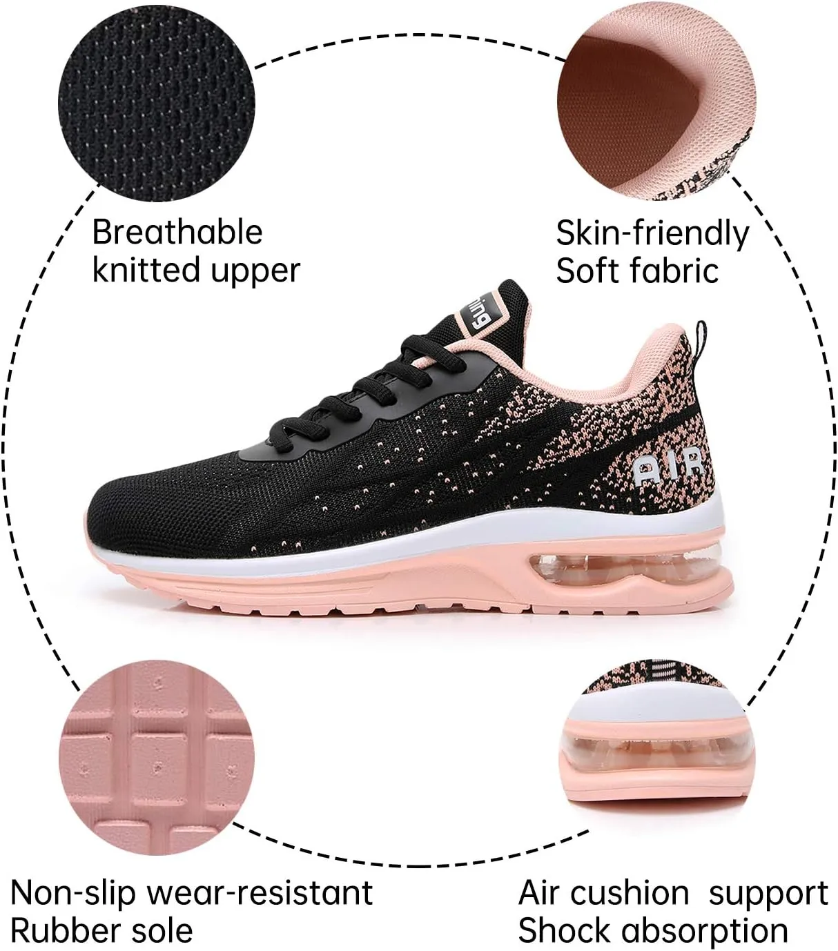 RomenSi Womens Air Athletic Running Sneakers Fashion Breathable Sport Gym Walking Tennis Shoes (US5.5-11)