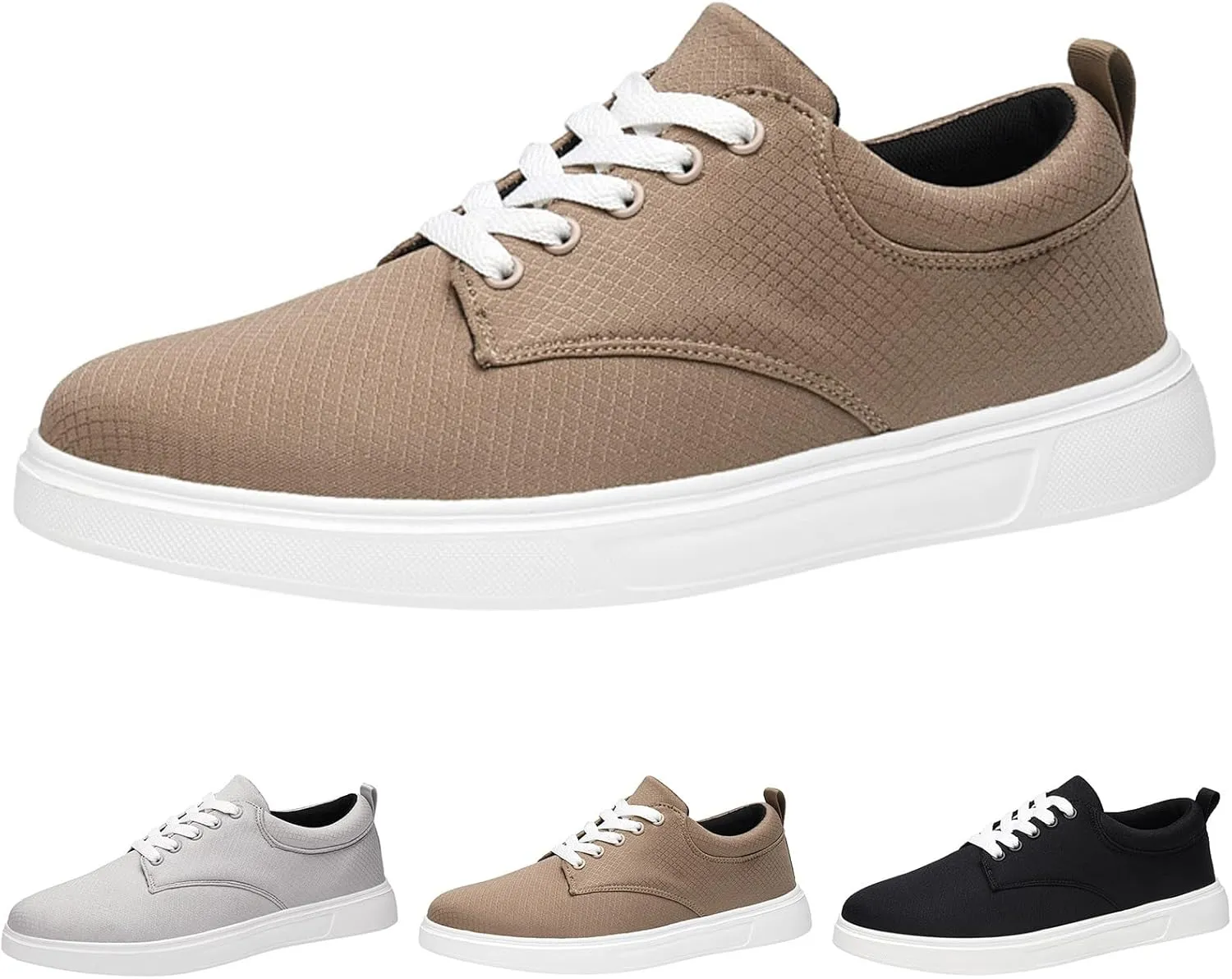 Sneakers Business Breathable Men Casual Shoes Fashionable and Simple Solid Color Thick Bottomed Flat Bottomed
