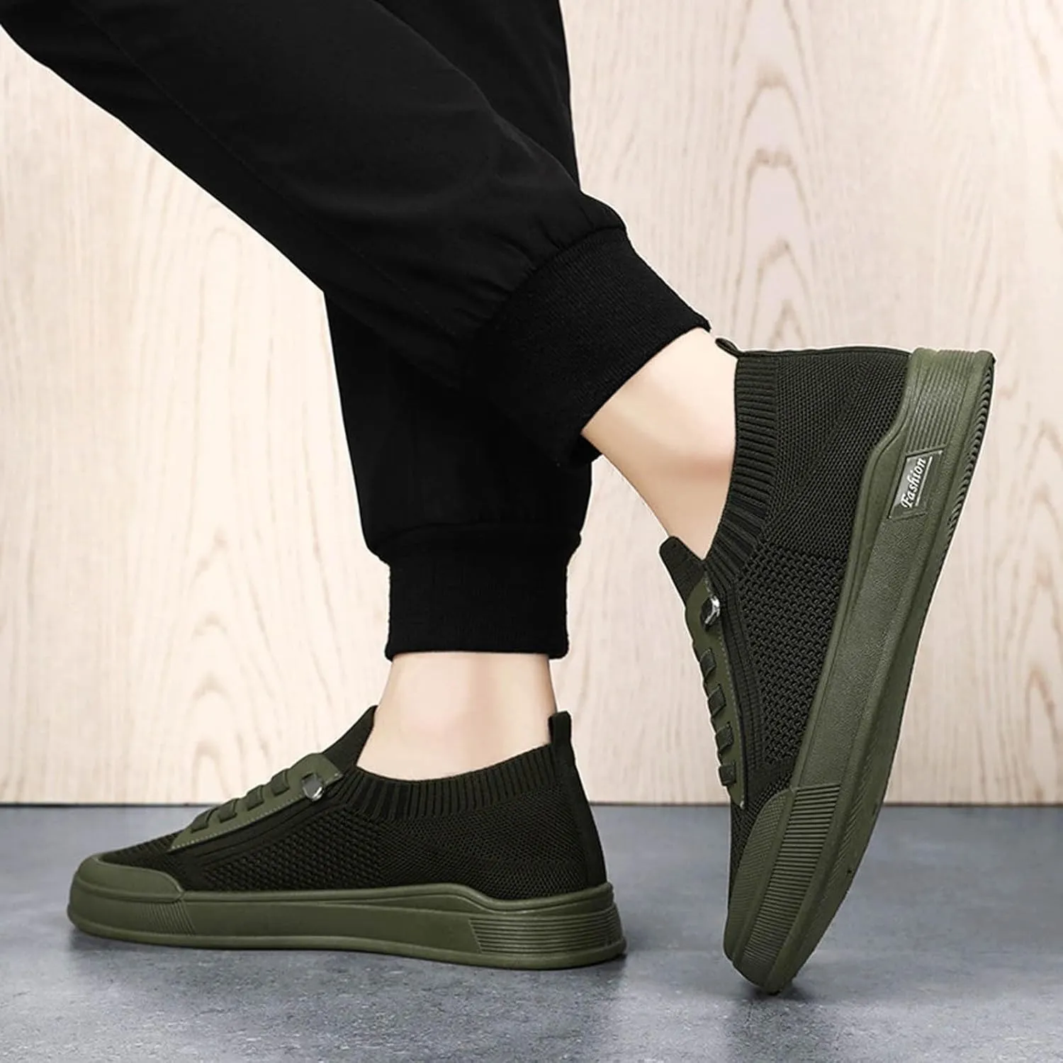 Sneakers Business Breathable Men's Casual Woven Flat Shoes Solid Color Breathable Single Shoes