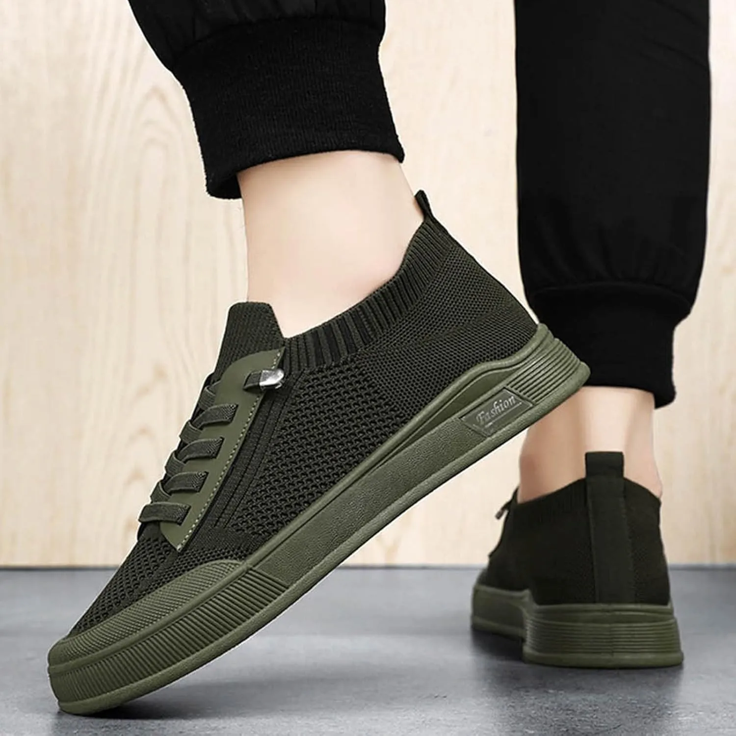 Sneakers Business Breathable Men's Casual Woven Flat Shoes Solid Color Breathable Single Shoes