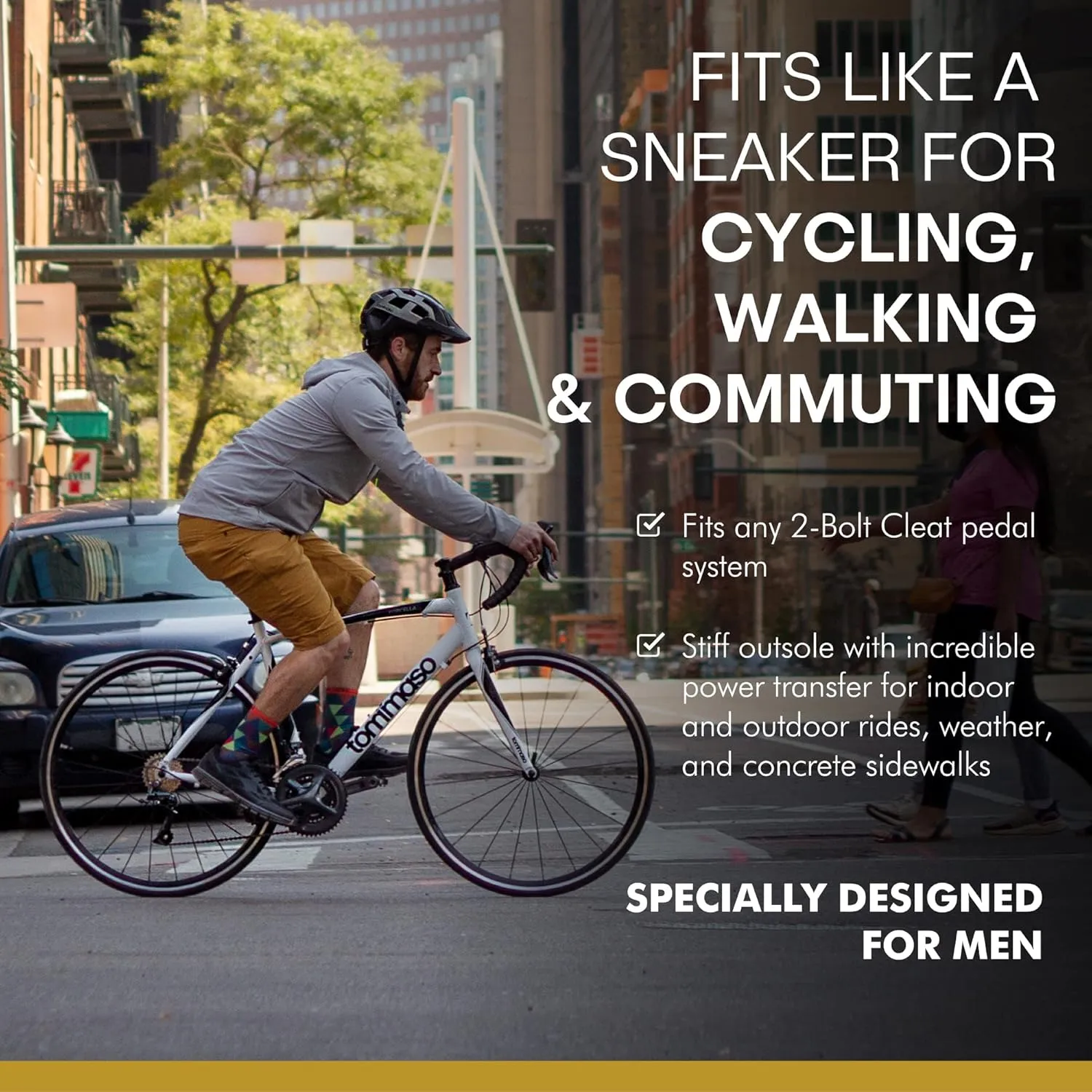 Tommaso Indoor Cycling Shoes Men—Gravel Bike Shoes—SPD Cycling Shoes—Walkable Cycling Shoes—Road Bike Shoes Men—Cycling Shoes Men—Men's Cycling Shoes—Pre Installed Cleats.