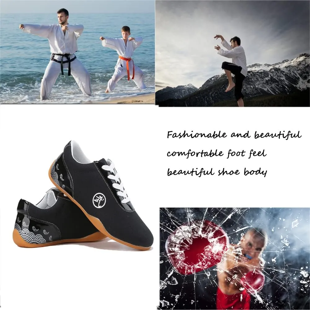 Unisex Martial Art Kung Fu Tai Chi Rubber Shoes，Lightweight, Flexible and Durable