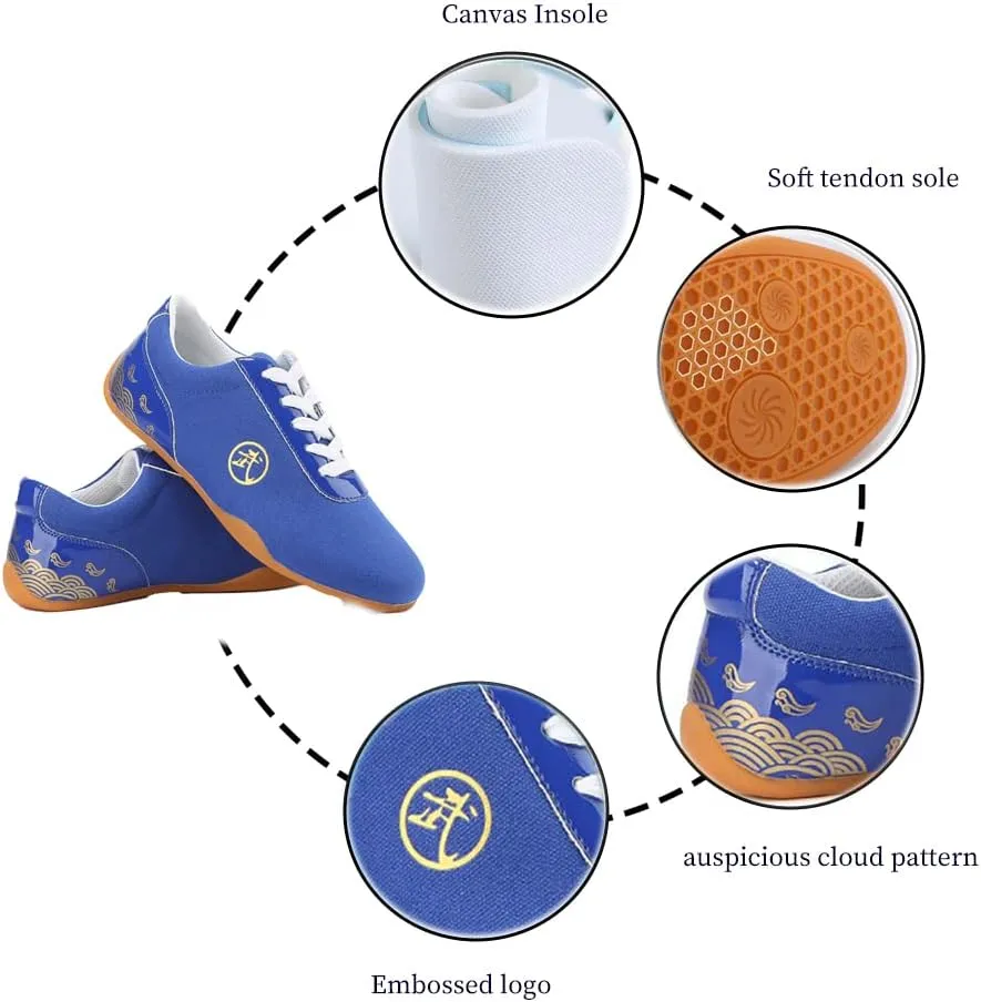 Unisex Martial Art Kung Fu Tai Chi Rubber Shoes，Lightweight, Flexible and Durable