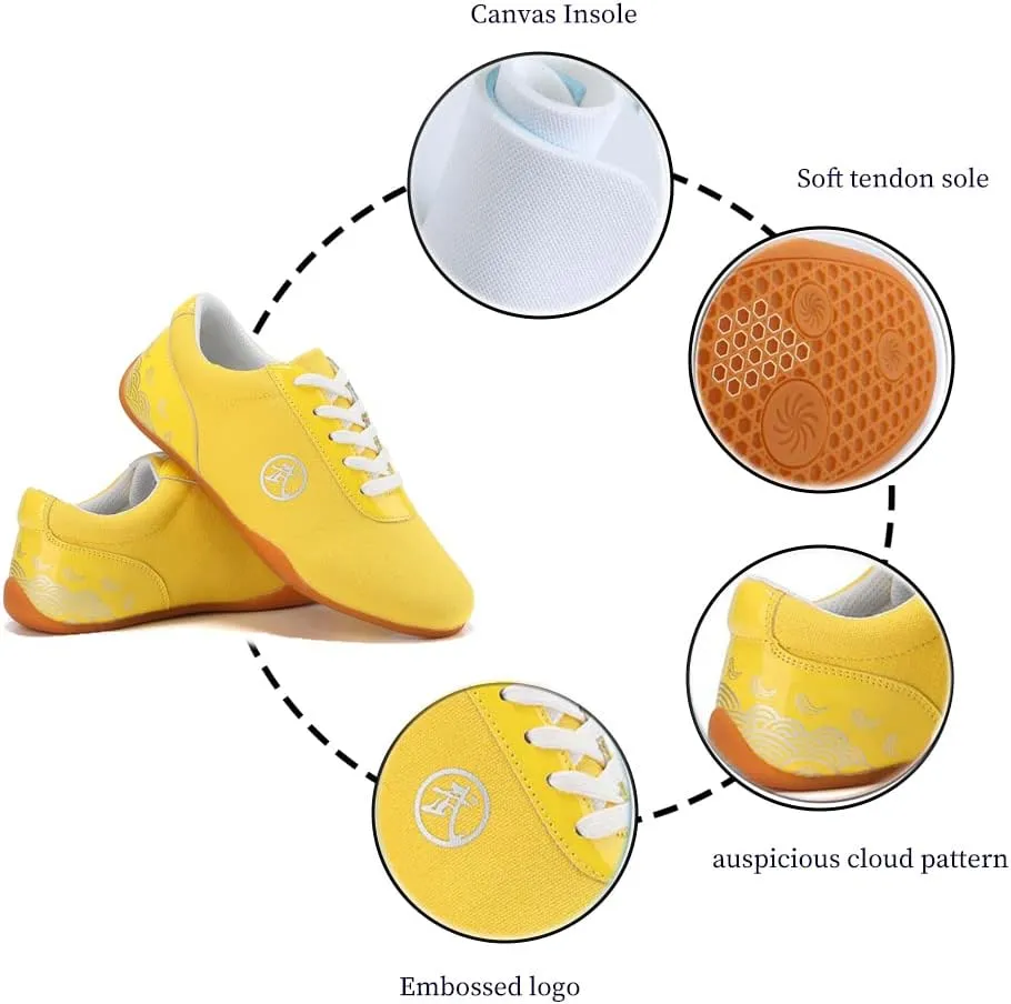 Unisex Martial Art Kung Fu Tai Chi Rubber Shoes，Lightweight, Flexible and Durable