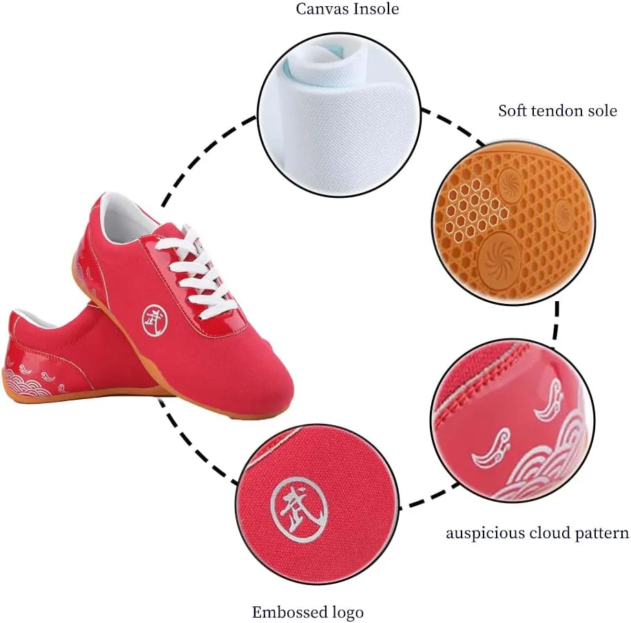 Unisex Martial Art Kung Fu Tai Chi Rubber Shoes，Lightweight, Flexible and Durable