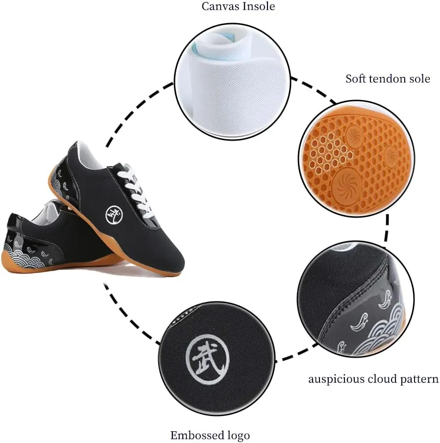 Unisex Martial Art Kung Fu Tai Chi Rubber Shoes，Lightweight, Flexible and Durable