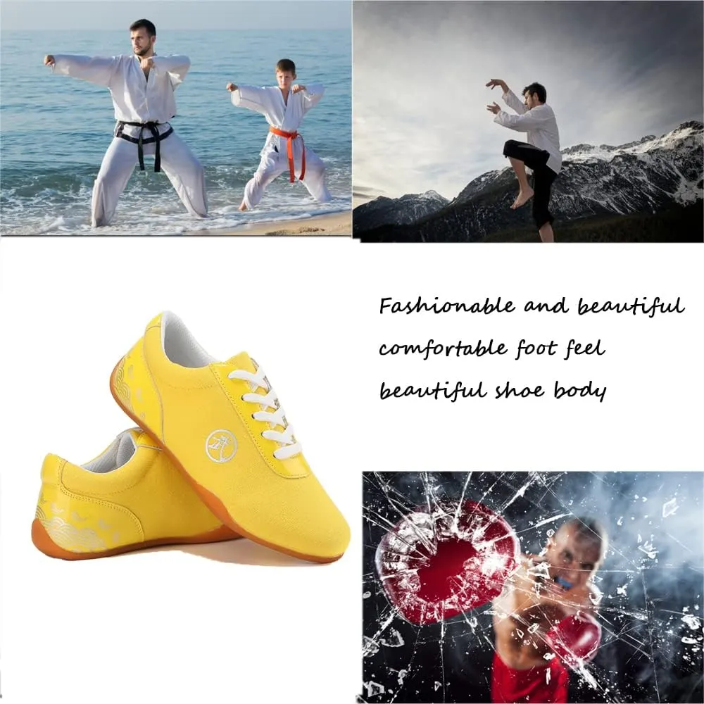 Unisex Martial Art Kung Fu Tai Chi Rubber Shoes，Lightweight, Flexible and Durable