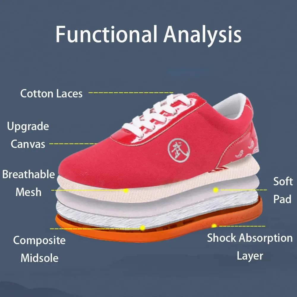 Unisex Martial Art Kung Fu Tai Chi Rubber Shoes，Lightweight, Flexible and Durable