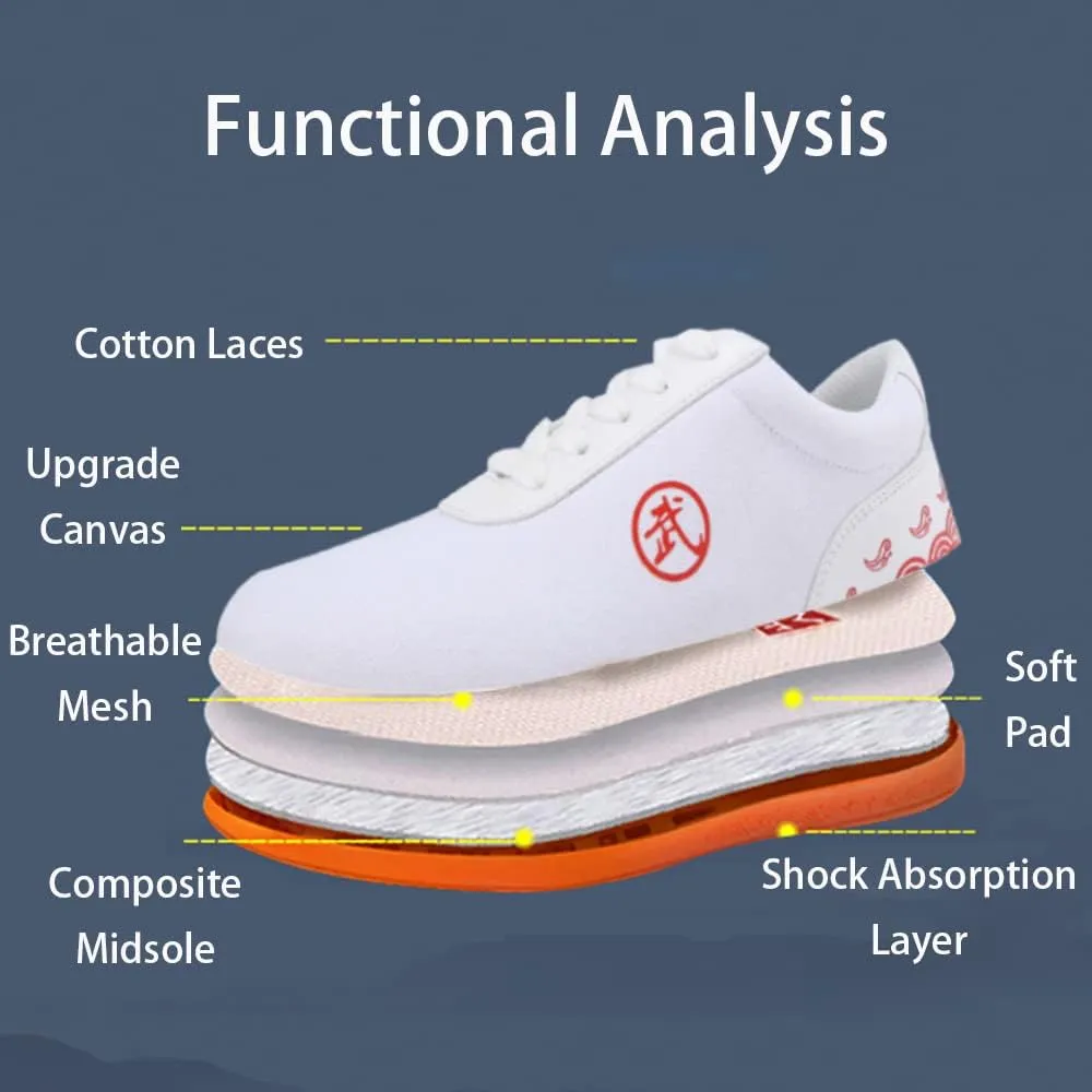 Unisex Martial Art Kung Fu Tai Chi Rubber Shoes，Lightweight, Flexible and Durable