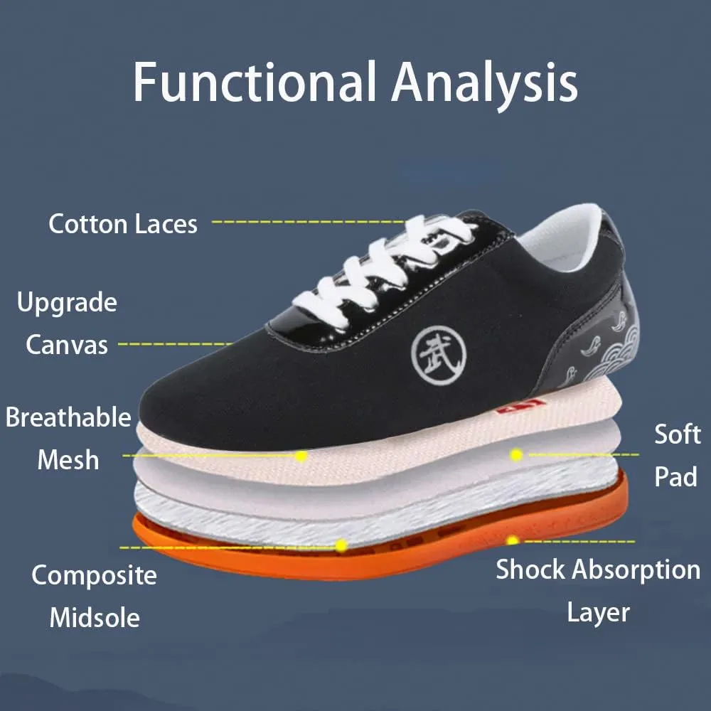 Unisex Martial Art Kung Fu Tai Chi Rubber Shoes，Lightweight, Flexible and Durable