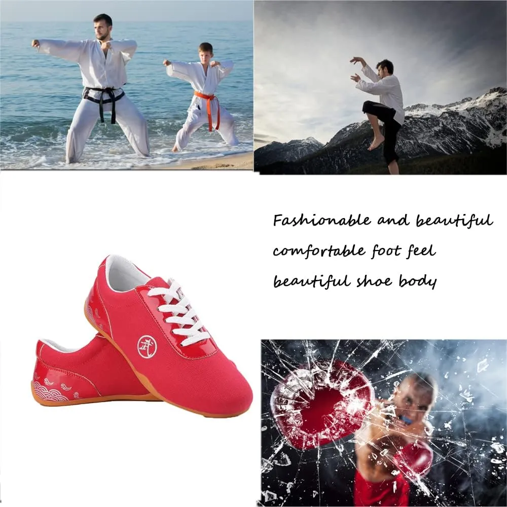 Unisex Martial Art Kung Fu Tai Chi Rubber Shoes，Lightweight, Flexible and Durable