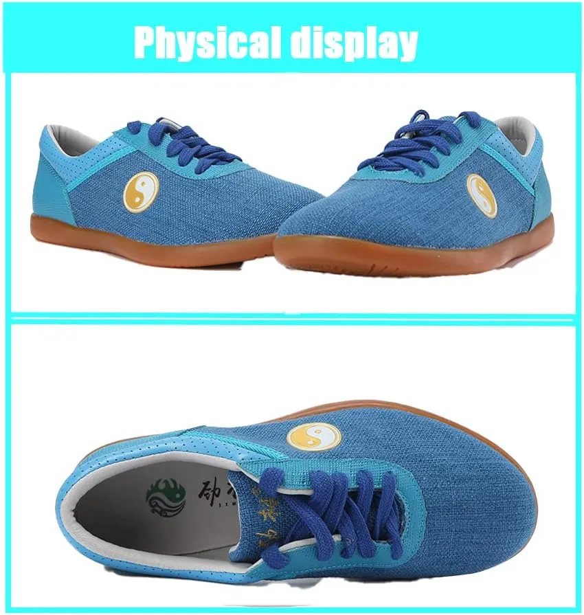 Unisex Martial Art Kung Fu Tai Chi Rubber Shoes,Traditional Kung Fu Tai Chi Wushu Shaolin Qi Gong Beijing Trainer Wing Chun Slipper Sneaker Footwear for Men Women,