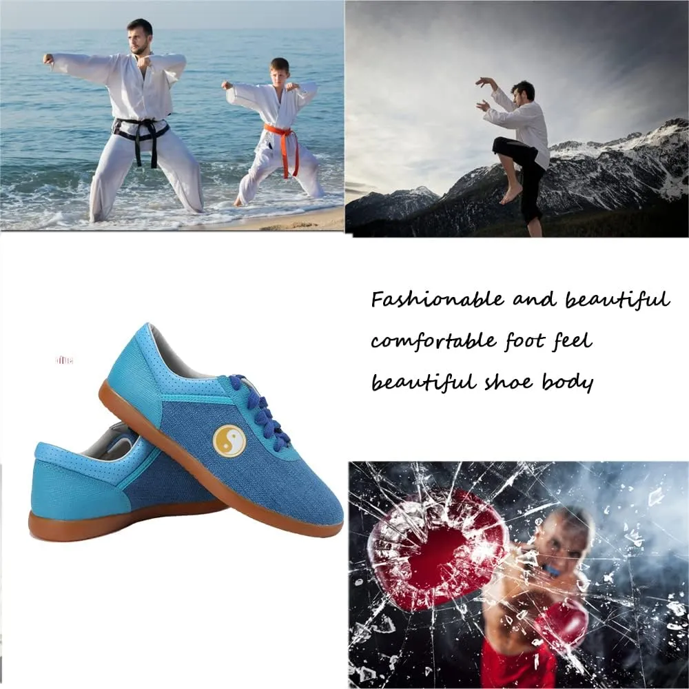 Unisex Martial Art Kung Fu Tai Chi Rubber Shoes,Traditional Kung Fu Tai Chi Wushu Shaolin Qi Gong Beijing Trainer Wing Chun Slipper Sneaker Footwear for Men Women,
