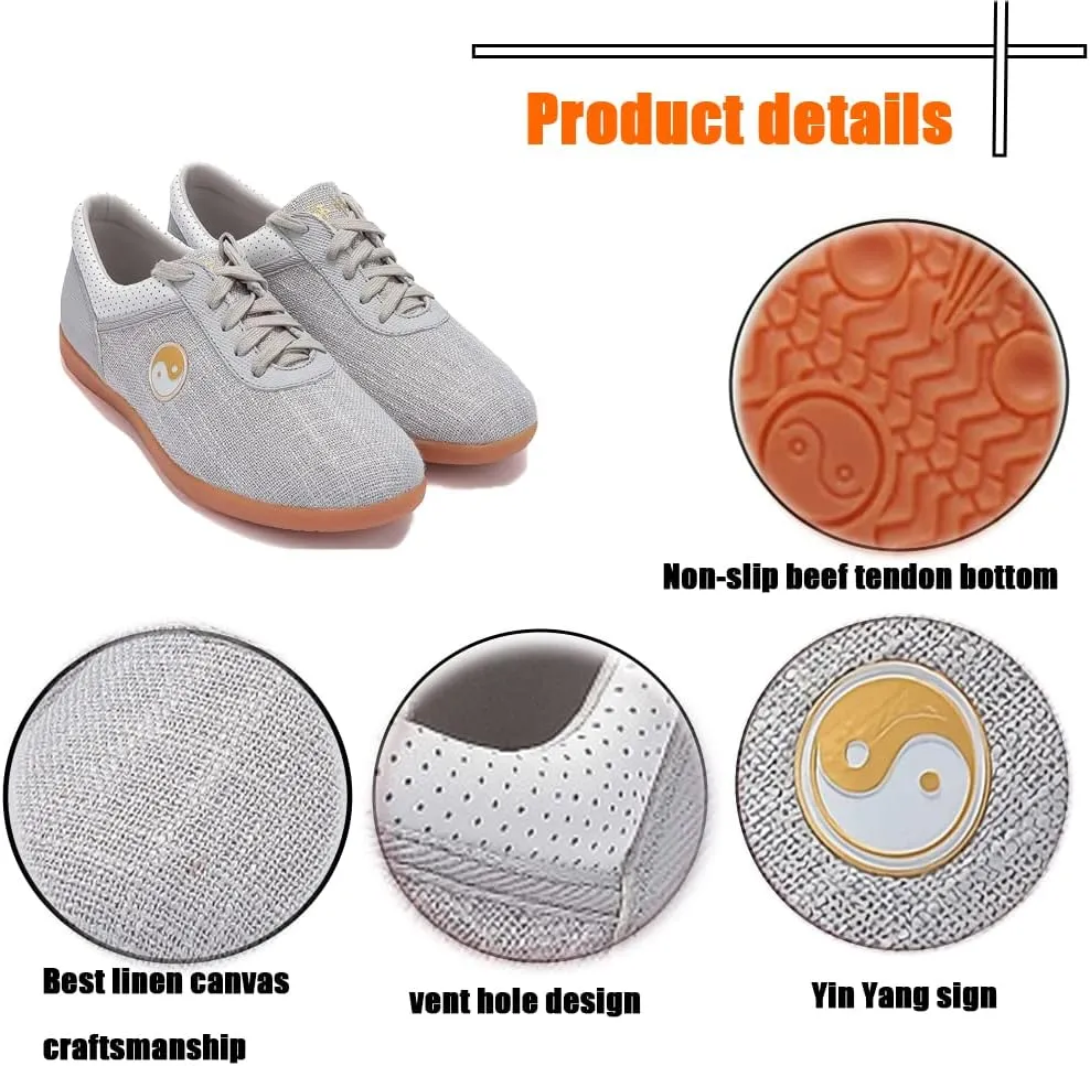 Unisex Martial Art Kung Fu Tai Chi Rubber Shoes,Traditional Kung Fu Tai Chi Wushu Shaolin Qi Gong Beijing Trainer Wing Chun Slipper Sneaker Footwear for Men Women,