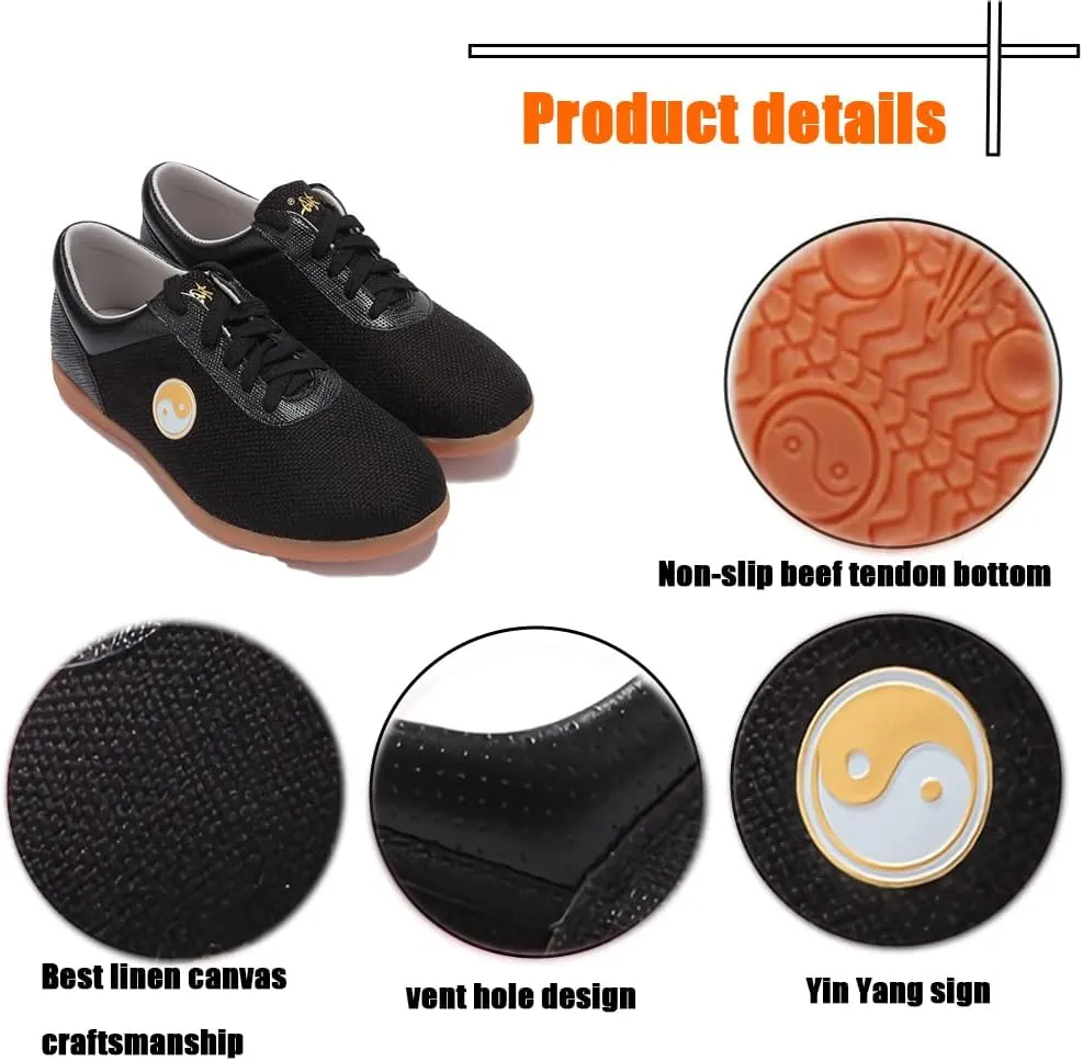 Unisex Martial Art Kung Fu Tai Chi Rubber Shoes,Traditional Kung Fu Tai Chi Wushu Shaolin Qi Gong Beijing Trainer Wing Chun Slipper Sneaker Footwear for Men Women,
