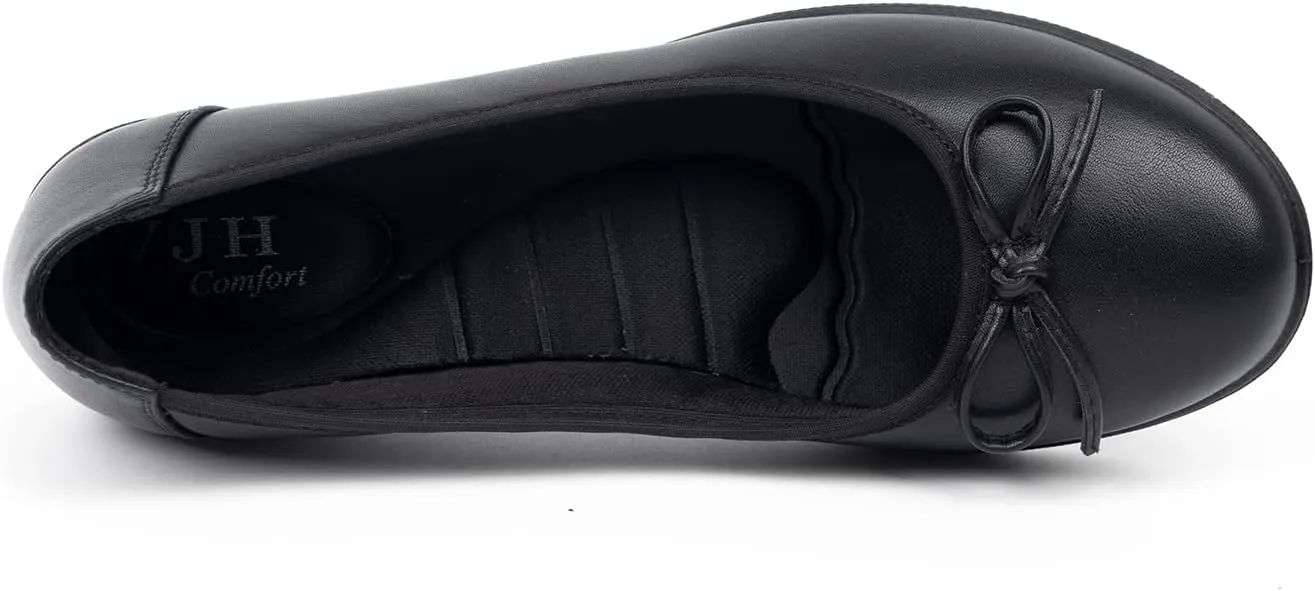 VJH confort Womens Ballet Flats Round Toe Slip-On Comfortable Dress Pump Walking Shoes