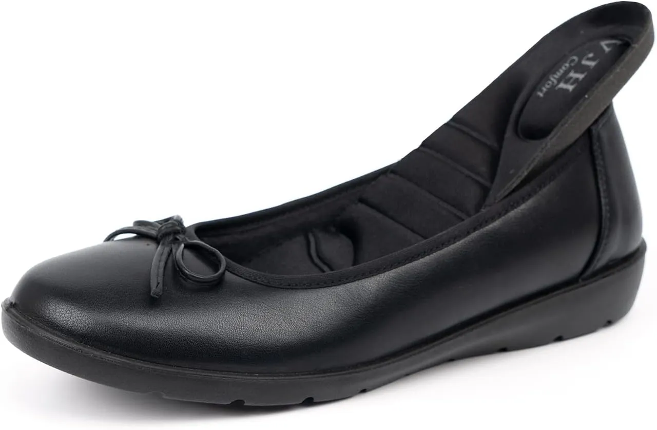 VJH confort Womens Ballet Flats Round Toe Slip-On Comfortable Dress Pump Walking Shoes