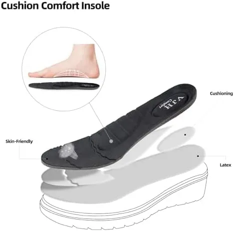 VJH confort Women’s Loafers Round Toe Slip on Comfort Arch Support Walking Shoes