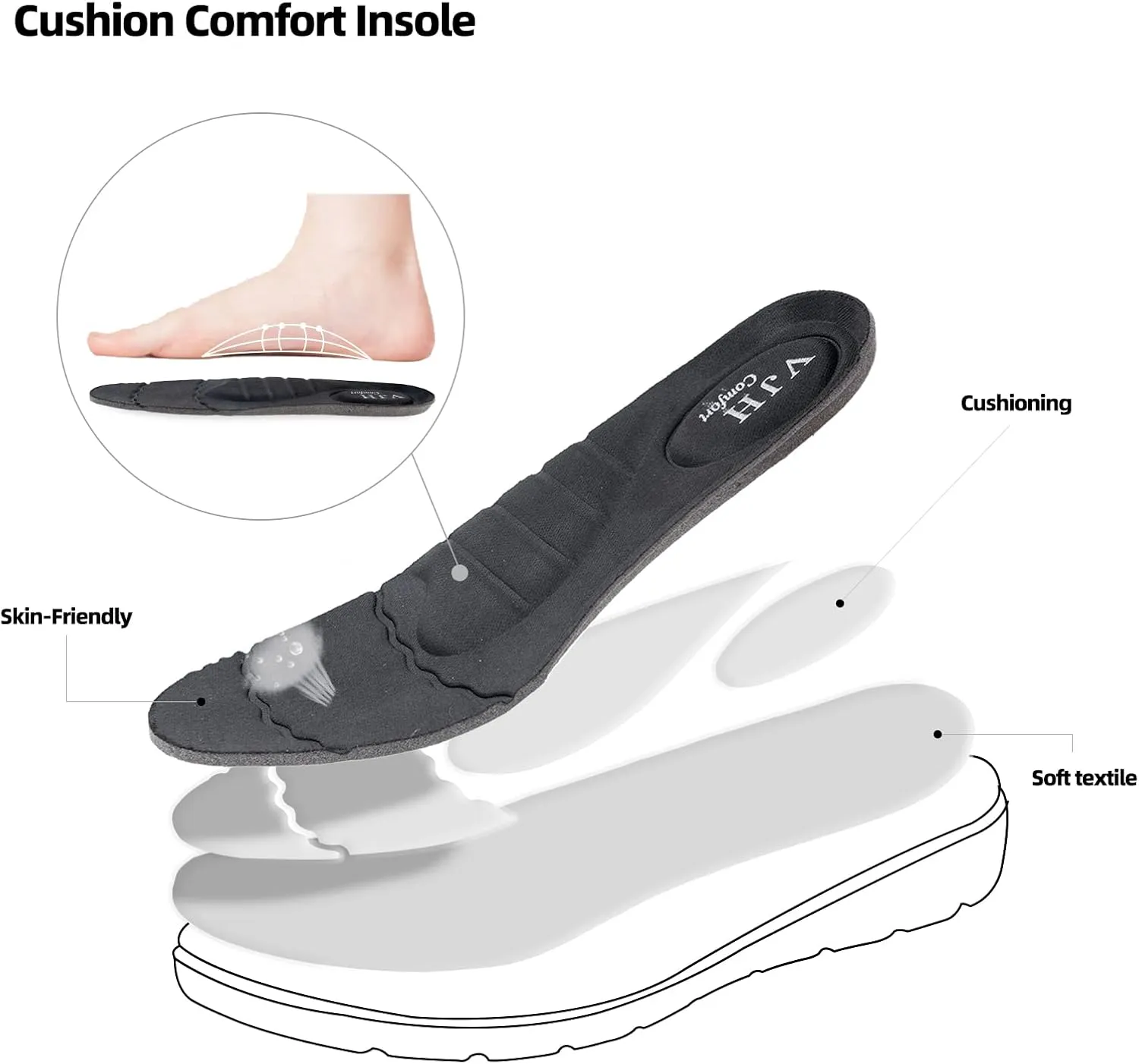 VJH confort Womens Mary Jane Flats Comfortable Round Toe Arch Support Walking Shoes