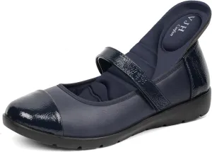 VJH confort Womens Mary Jane Flats Comfortable Round Toe Arch Support Walking Shoes