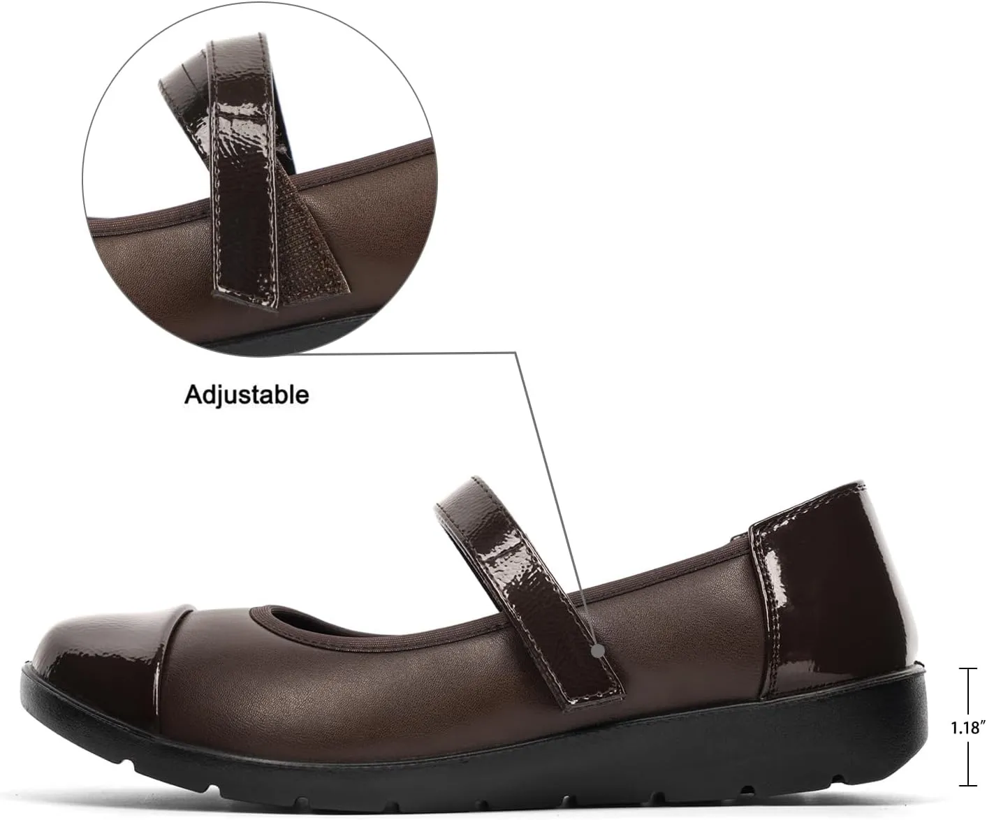 VJH confort Women’s Mary Jane Flats Comfortable Round Toe Arch Support Walking Shoes
