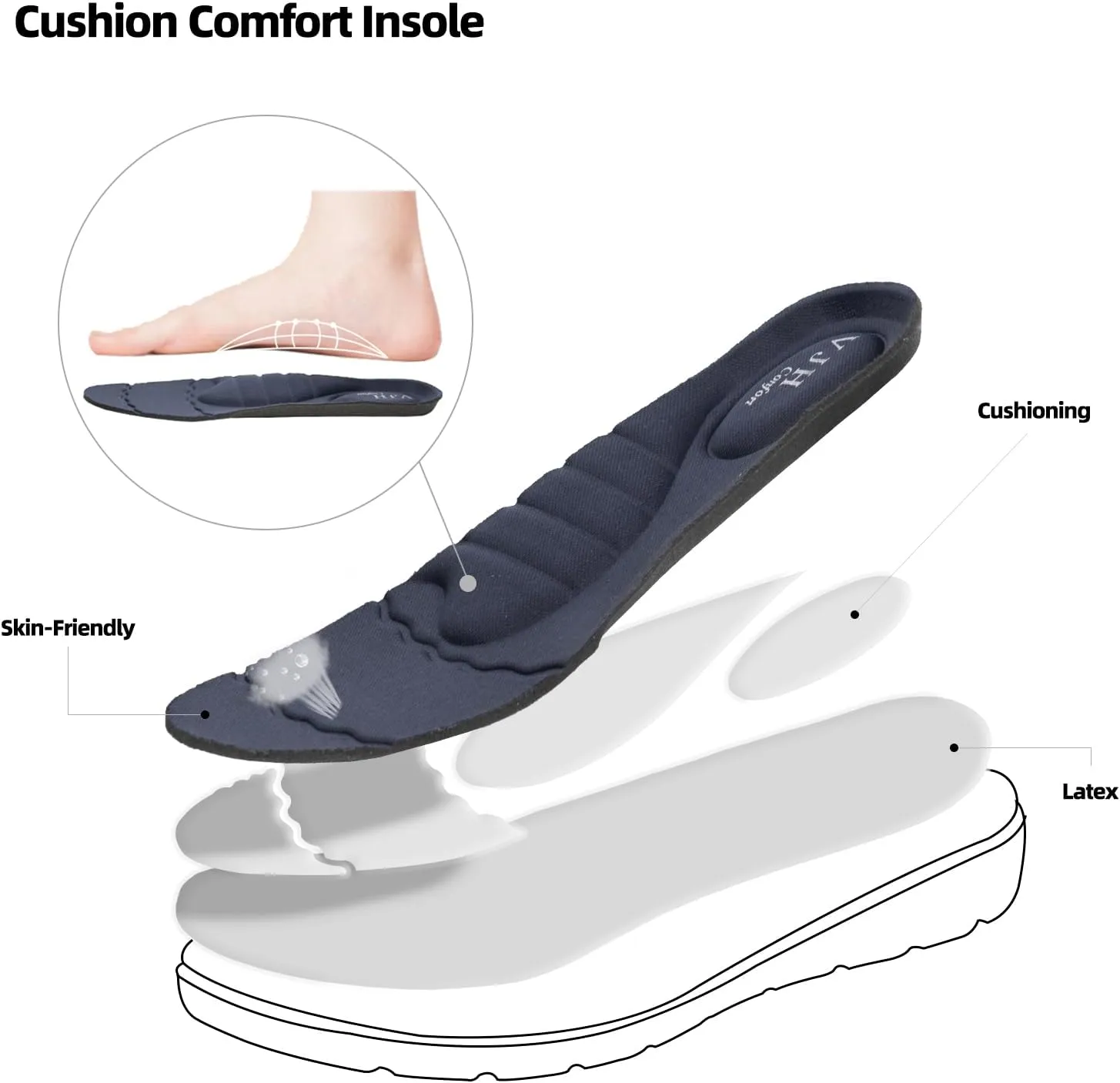 VJH confort Womens Mary Jane Flats Comfortable Round Toe Arch Support Walking Shoes