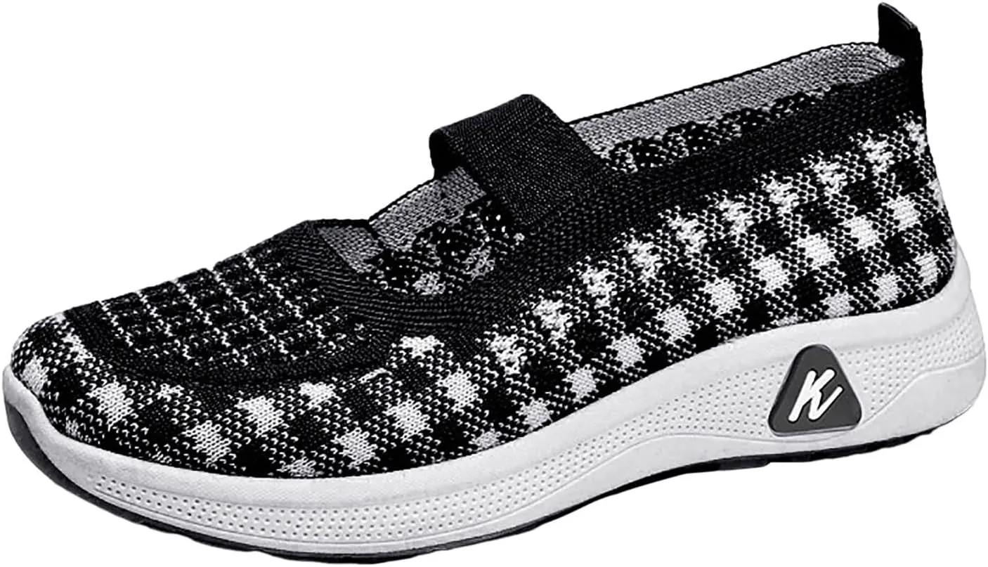 Walking Shoes for Women Woven Orthopedic Sneakers Breathable Soft Shoes Arch Support Outdoor Workout Shoes