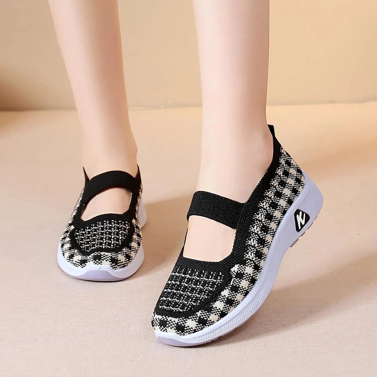 Walking Shoes for Women Woven Orthopedic Sneakers Breathable Soft Shoes Arch Support Outdoor Workout Shoes