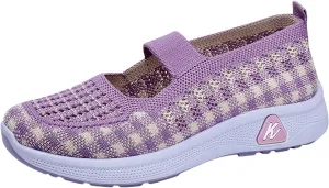 Walking Shoes for Women Woven Orthopedic Sneakers Breathable Soft Shoes Arch Support Outdoor Workout Shoes