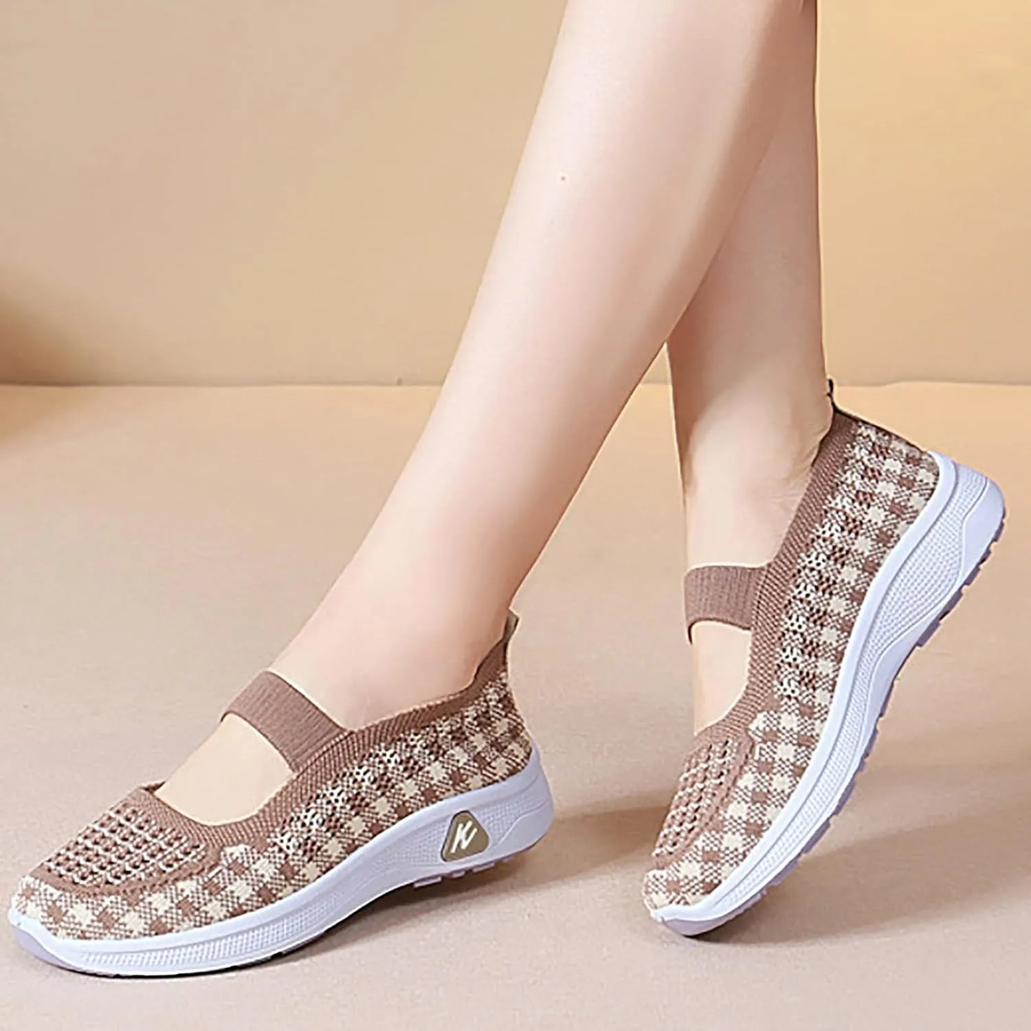 Walking Shoes for Women Woven Orthopedic Sneakers Breathable Soft Shoes Arch Support Outdoor Workout Shoes