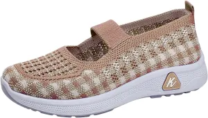 Walking Shoes for Women Woven Orthopedic Sneakers Breathable Soft Shoes Arch Support Outdoor Workout Shoes