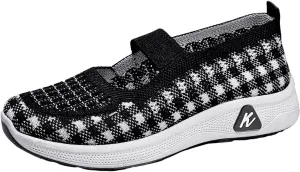 Walking Shoes for Women Woven Orthopedic Sneakers Breathable Soft Shoes Arch Support Outdoor Workout Shoes