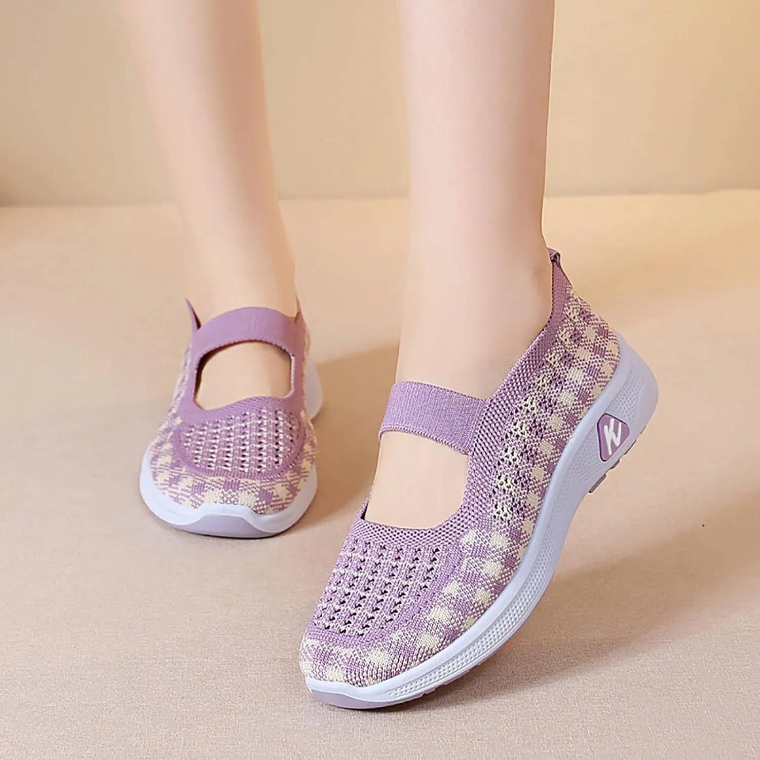 Walking Shoes for Women Woven Orthopedic Sneakers Breathable Soft Shoes Arch Support Outdoor Workout Shoes
