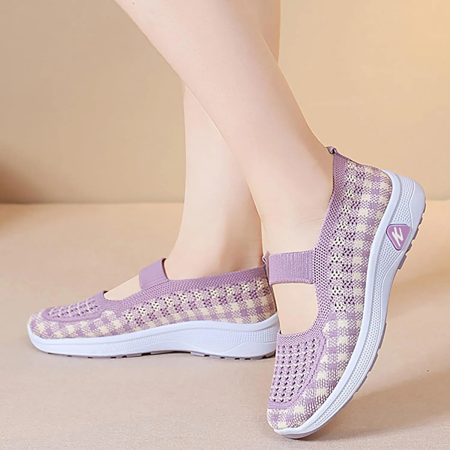 Walking Shoes for Women Woven Orthopedic Sneakers Breathable Soft Shoes Arch Support Outdoor Workout Shoes