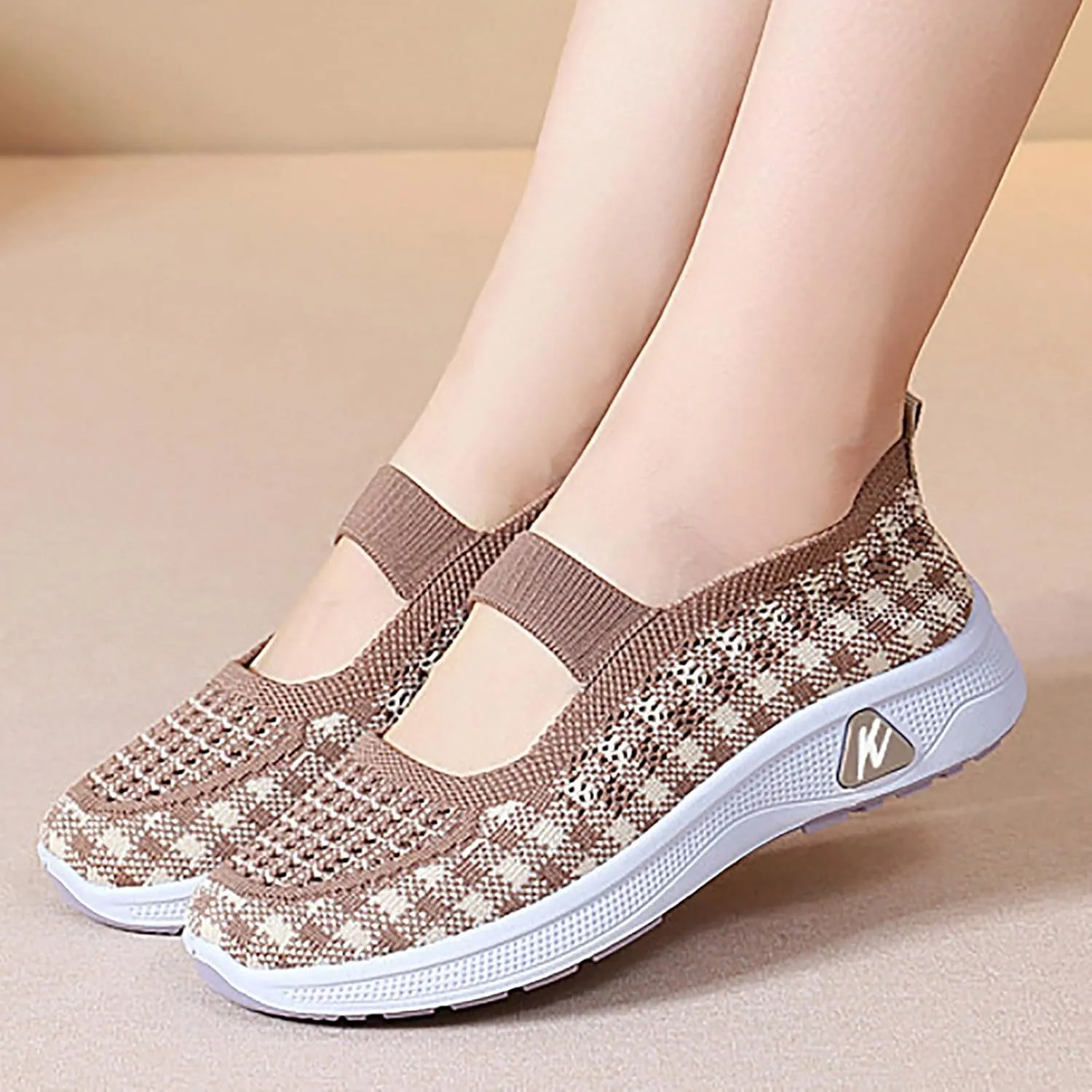 Walking Shoes for Women Woven Orthopedic Sneakers Breathable Soft Shoes Arch Support Outdoor Workout Shoes