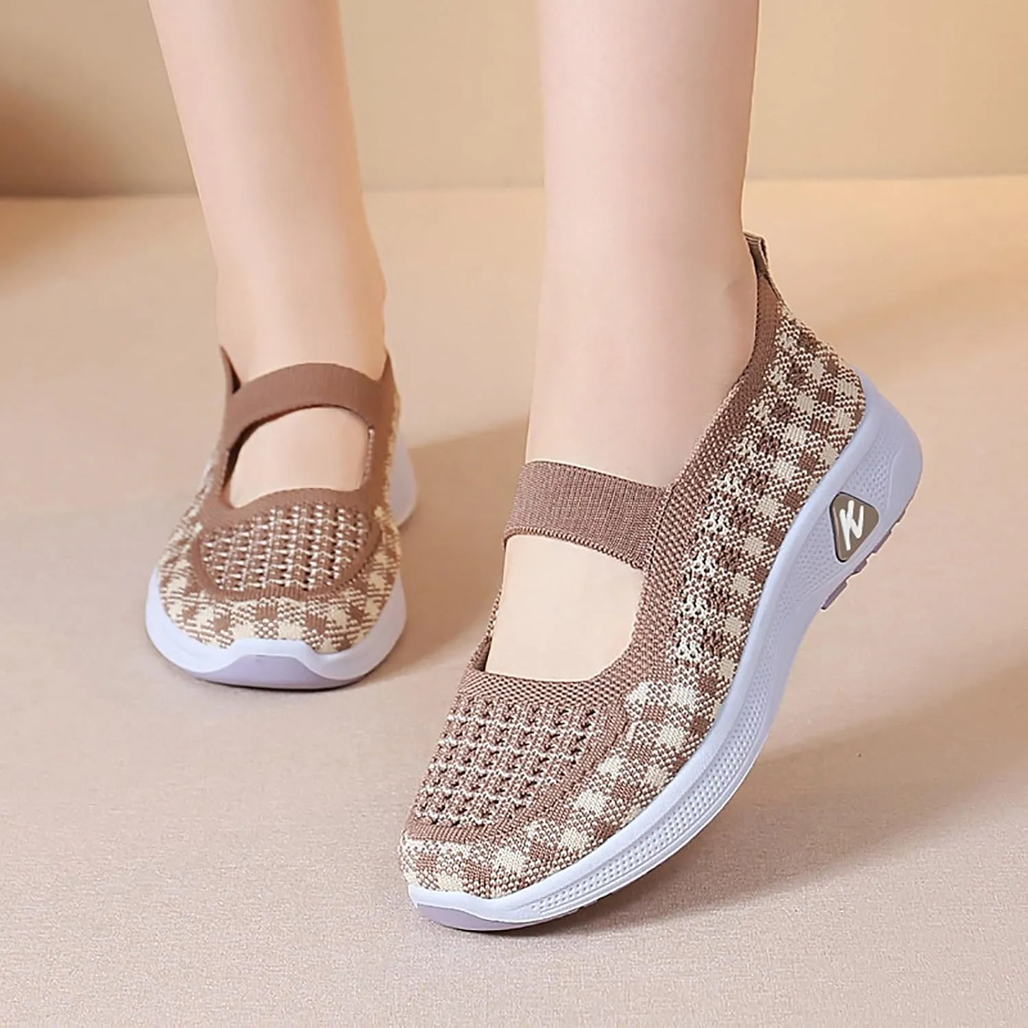 Walking Shoes for Women Woven Orthopedic Sneakers Breathable Soft Shoes Arch Support Outdoor Workout Shoes